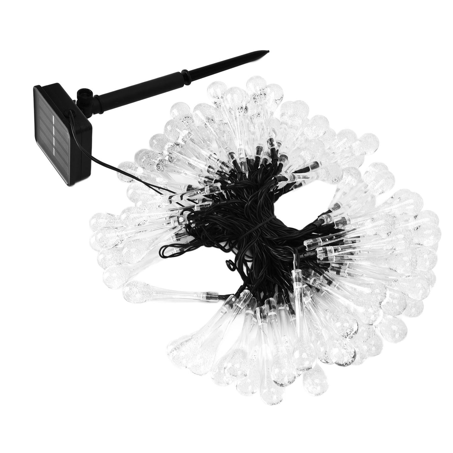100LEDs String Lights Solar Powered Fairy Lamp 12m/39.3ft Waterproof Drop Shape for Patio Lawn Party V1294-YM0523-3119210272511