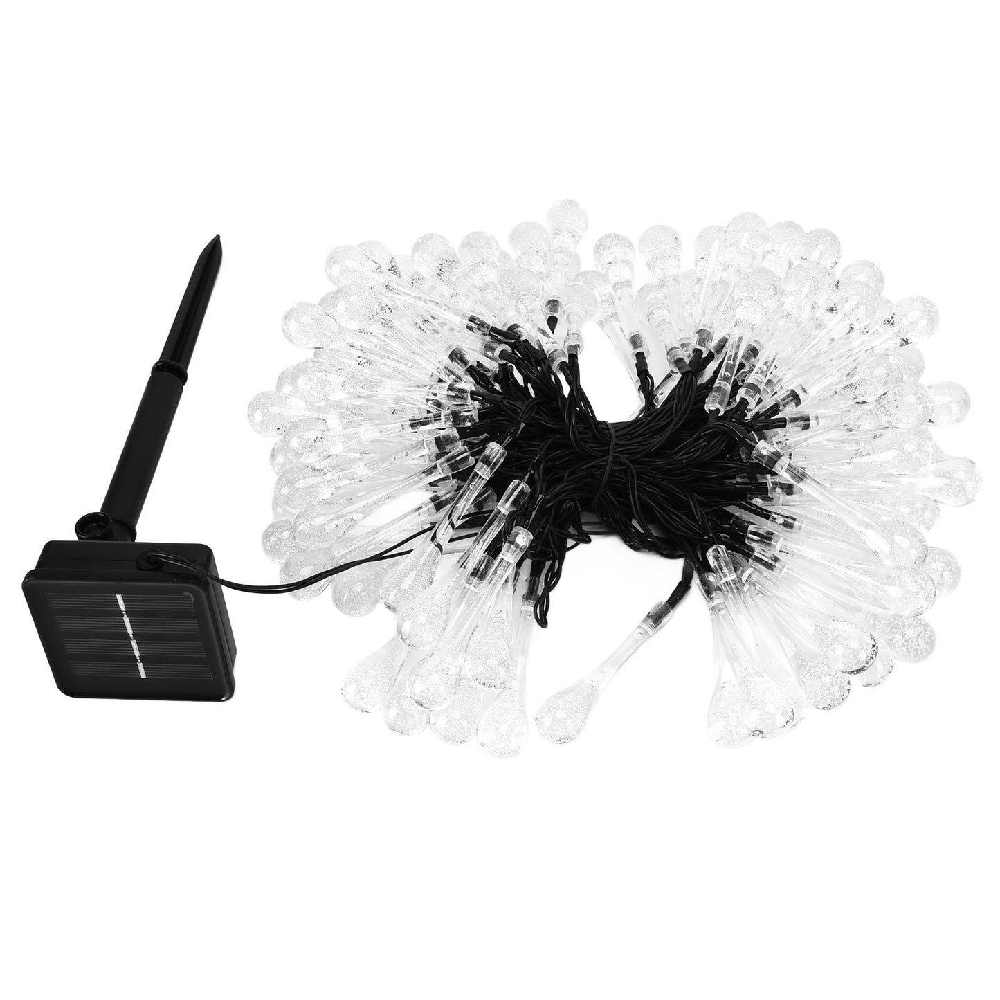 100LEDs String Lights Solar Powered Fairy Lamp 12m/39.3ft Waterproof Drop Shape for Patio Lawn Party V1294-YM0523-3119210272511