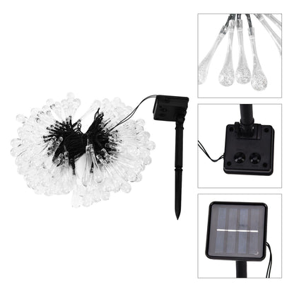 100LEDs String Lights Solar Powered Fairy Lamp 12m/39.3ft Waterproof Drop Shape for Patio Lawn Party V1294-YM0523-3119210272511