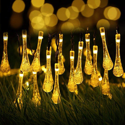 100LEDs String Lights Solar Powered Fairy Lamp 12m/39.3ft Waterproof Drop Shape for Patio Lawn Party V1294-YM0523-3119210272511