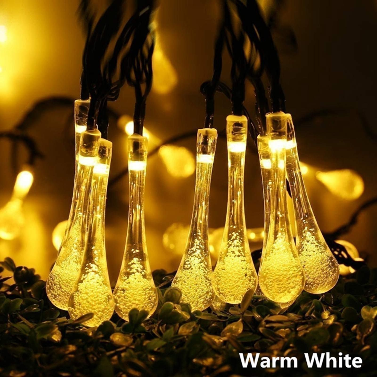 100LEDs String Lights Solar Powered Fairy Lamp 12m/39.3ft Waterproof Drop Shape for Patio Lawn Party V1294-YM0523-3119210272511
