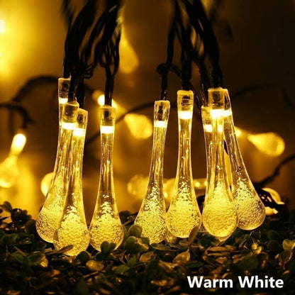 100LEDs String Lights Solar Powered Fairy Lamp 12m/39.3ft Waterproof Drop Shape for Patio Lawn Party V1294-YM0523-3119210272511