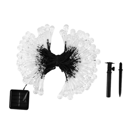 100LEDs String Lights Solar Powered Fairy Lamp 12m/39.3ft Waterproof Drop Shape for Patio Lawn Party V1294-YM0523-3119210272512