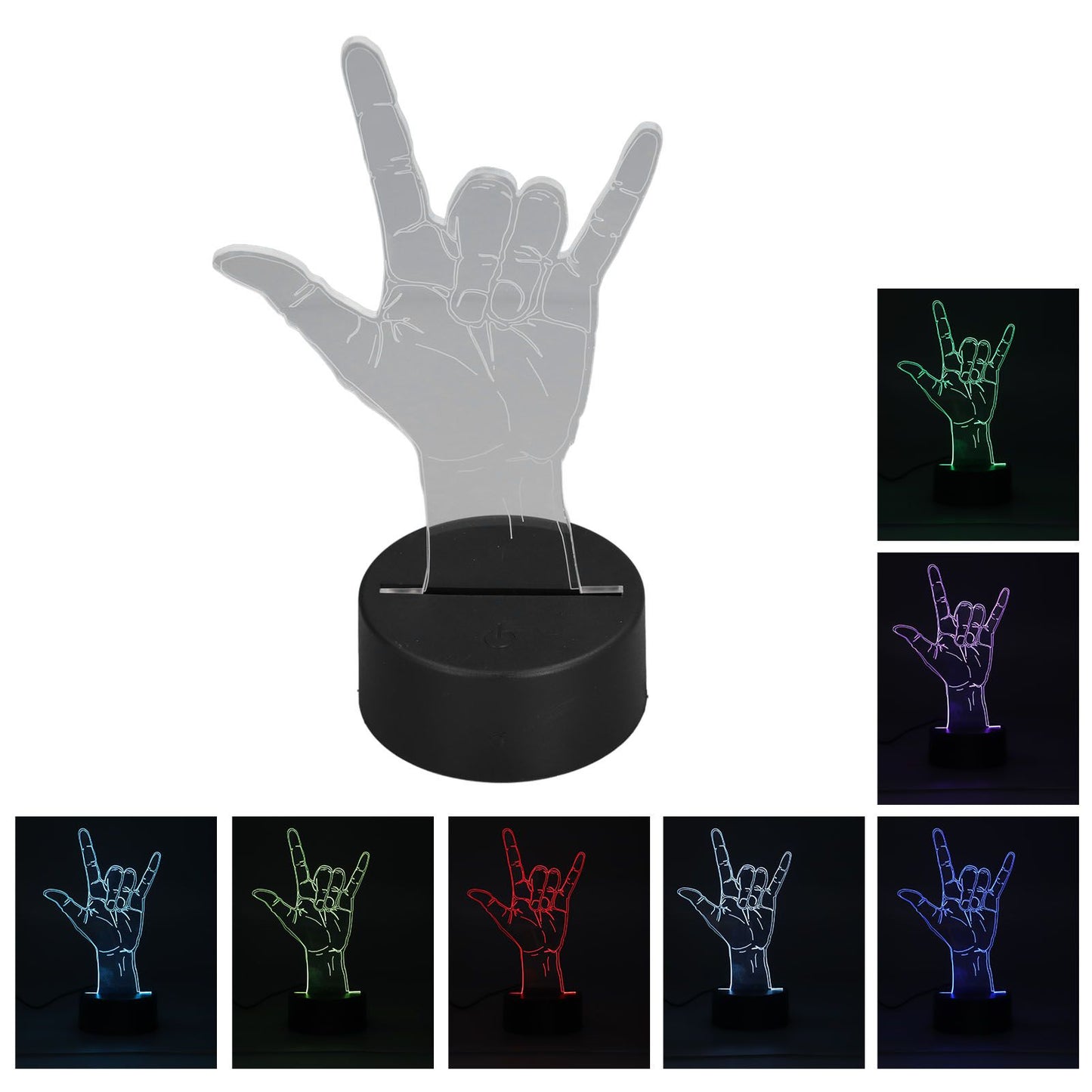 3D Sign Language I Love You Night Light Touch Control Adjustable USB Or Battery Powered Night Light for V1294-YM0523-3119210273011