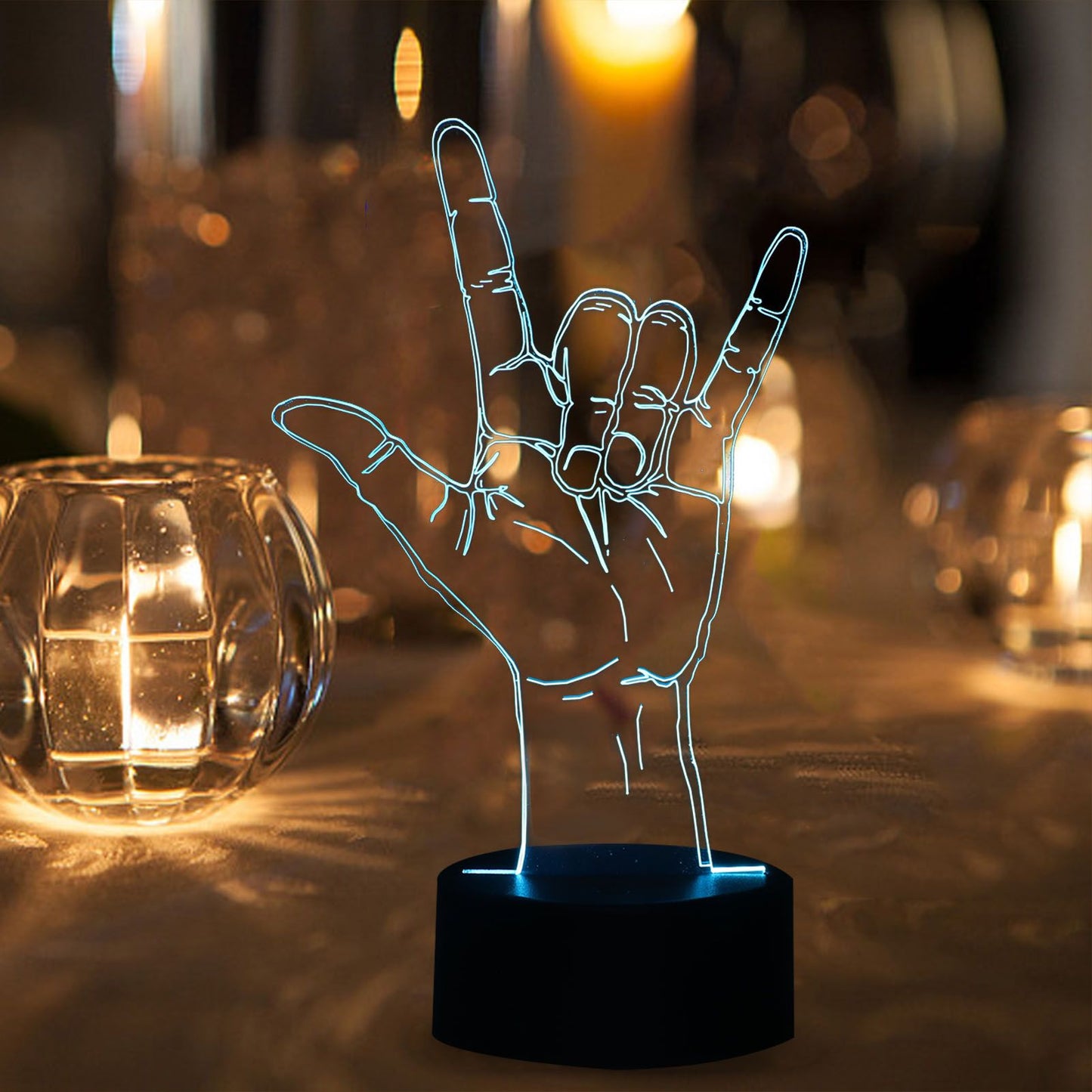 3D Sign Language I Love You Night Light Touch Control Adjustable USB Or Battery Powered Night Light for V1294-YM0523-3119210273011