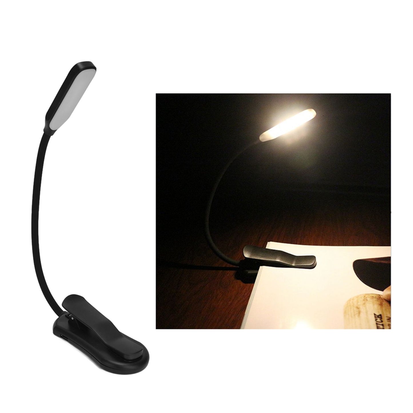LED Book Light USB Charging 3 Gear Adjustable Reading Light Eye Protection Portable Desk Lamp V1294-YM0523-3119210273311