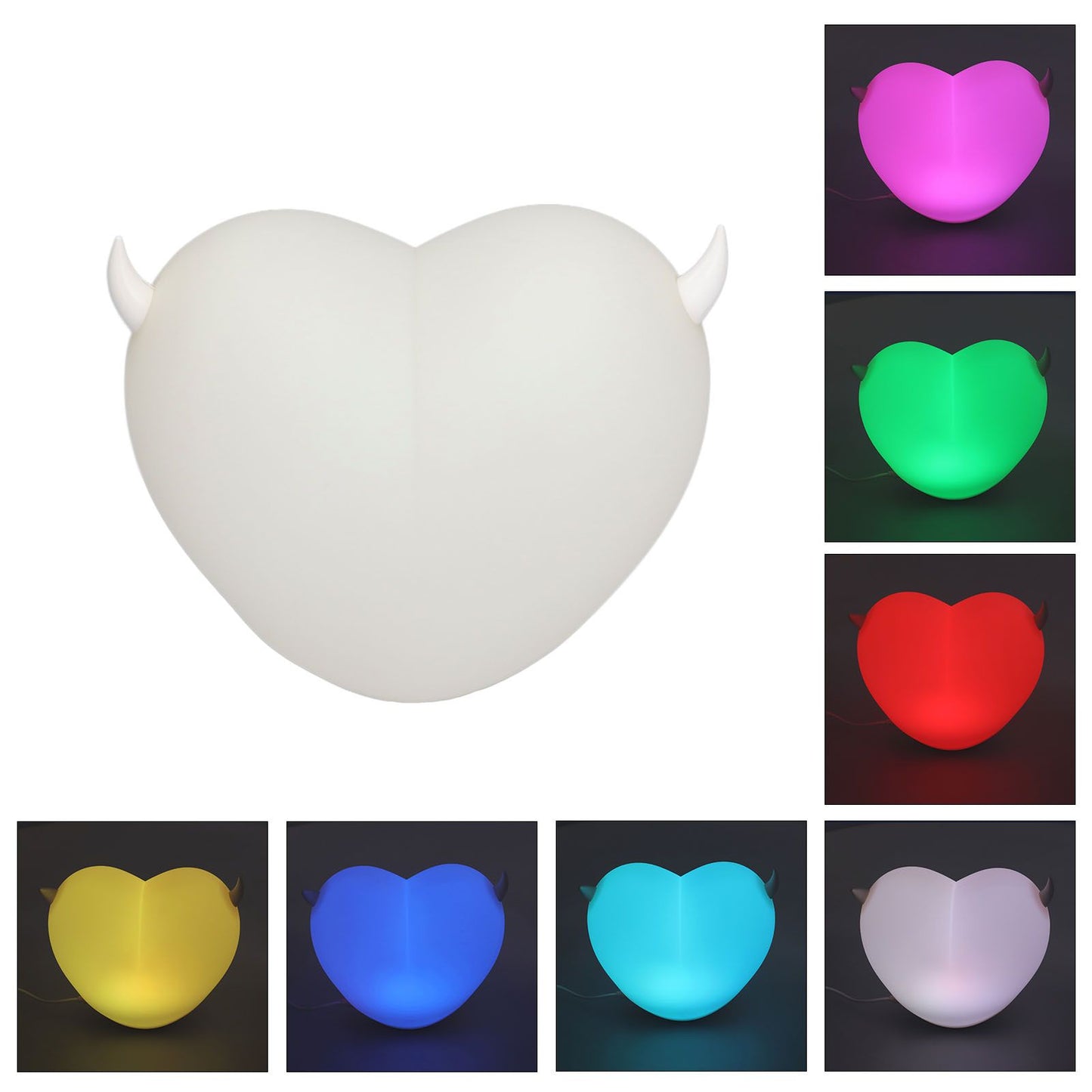 Heart Night Light Exquisite Appearance Rechargeable Battery Colorful Lights Mood Lighting V1294-YM0523-3119210273611
