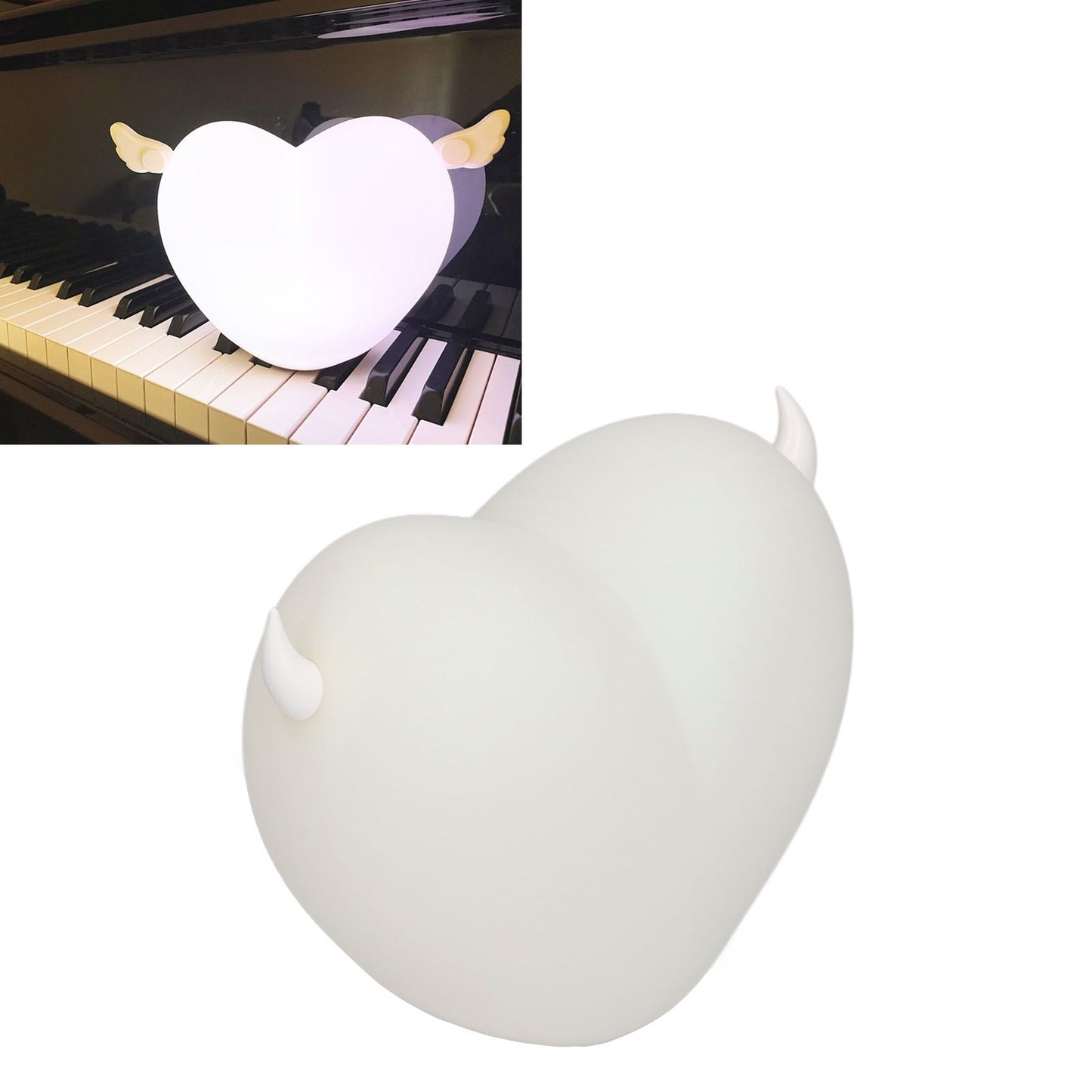 Heart Night Light Exquisite Appearance Rechargeable Battery Colorful Lights Mood Lighting V1294-YM0523-3119210273611