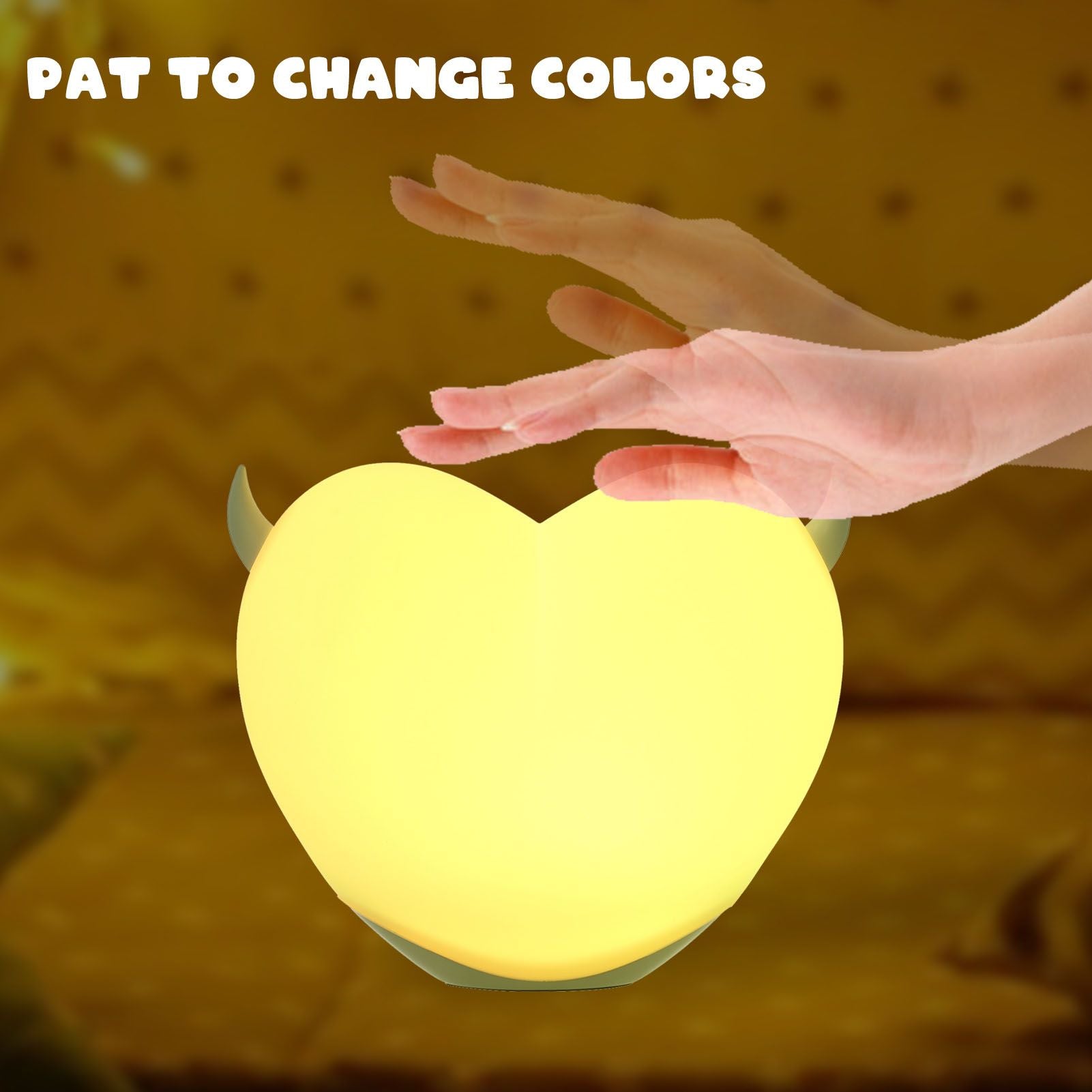 Heart Night Light Exquisite Appearance Rechargeable Battery Colorful Lights Mood Lighting V1294-YM0523-3119210273611