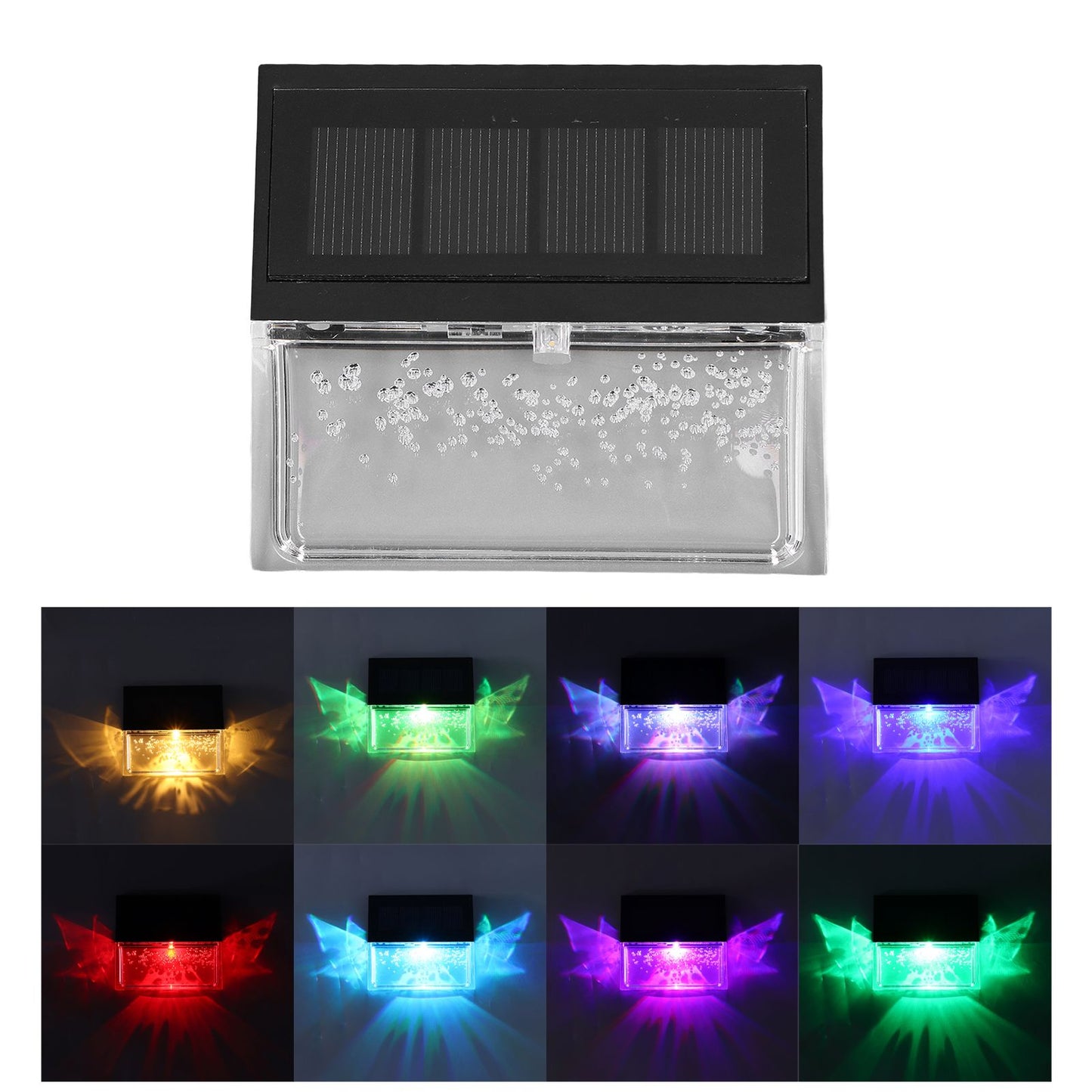 Solar Deck Lights Energy Saving Eco Friendly Warm Light RGB Intelligent Control IP56 Waterproof Fence Lights V1294-YM0523-3119210273811