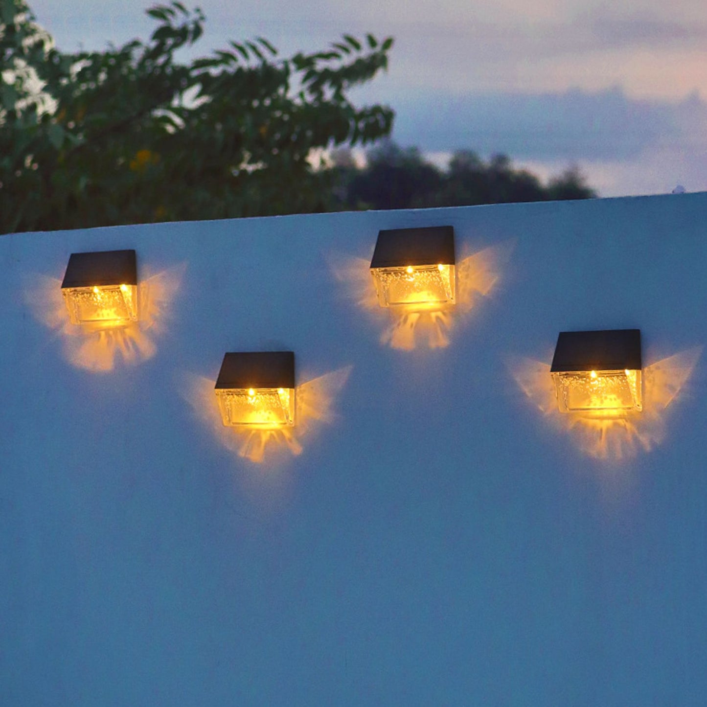 Solar Deck Lights Energy Saving Eco Friendly Warm Light RGB Intelligent Control IP56 Waterproof Fence Lights V1294-YM0523-3119210273811