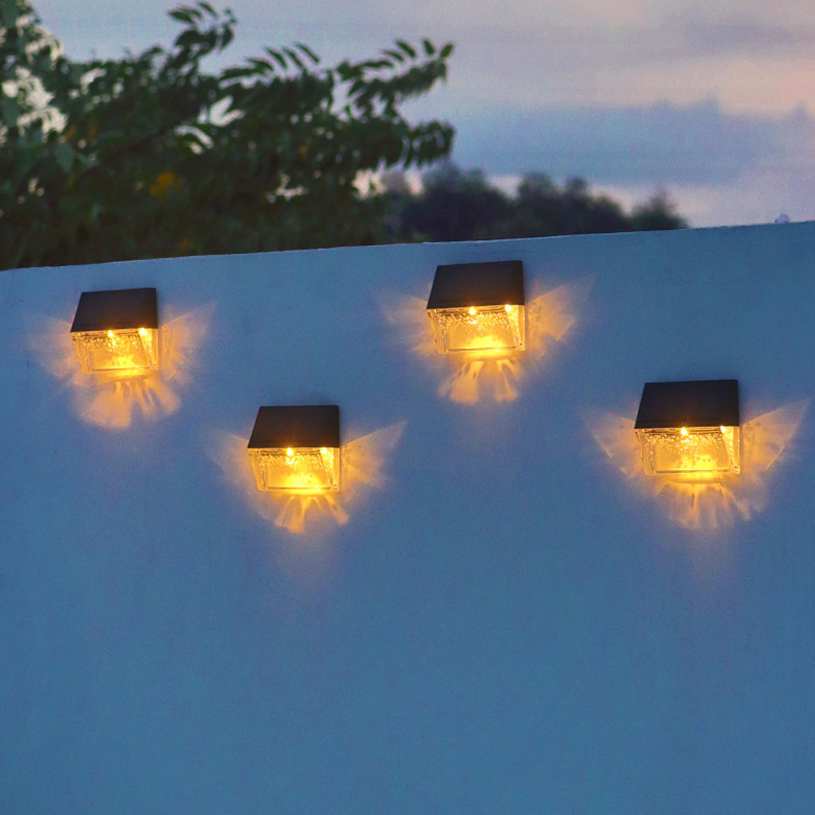 Solar Deck Lights Energy Saving Eco Friendly Warm Light RGB Intelligent Control IP56 Waterproof Fence Lights V1294-YM0523-3119210273811
