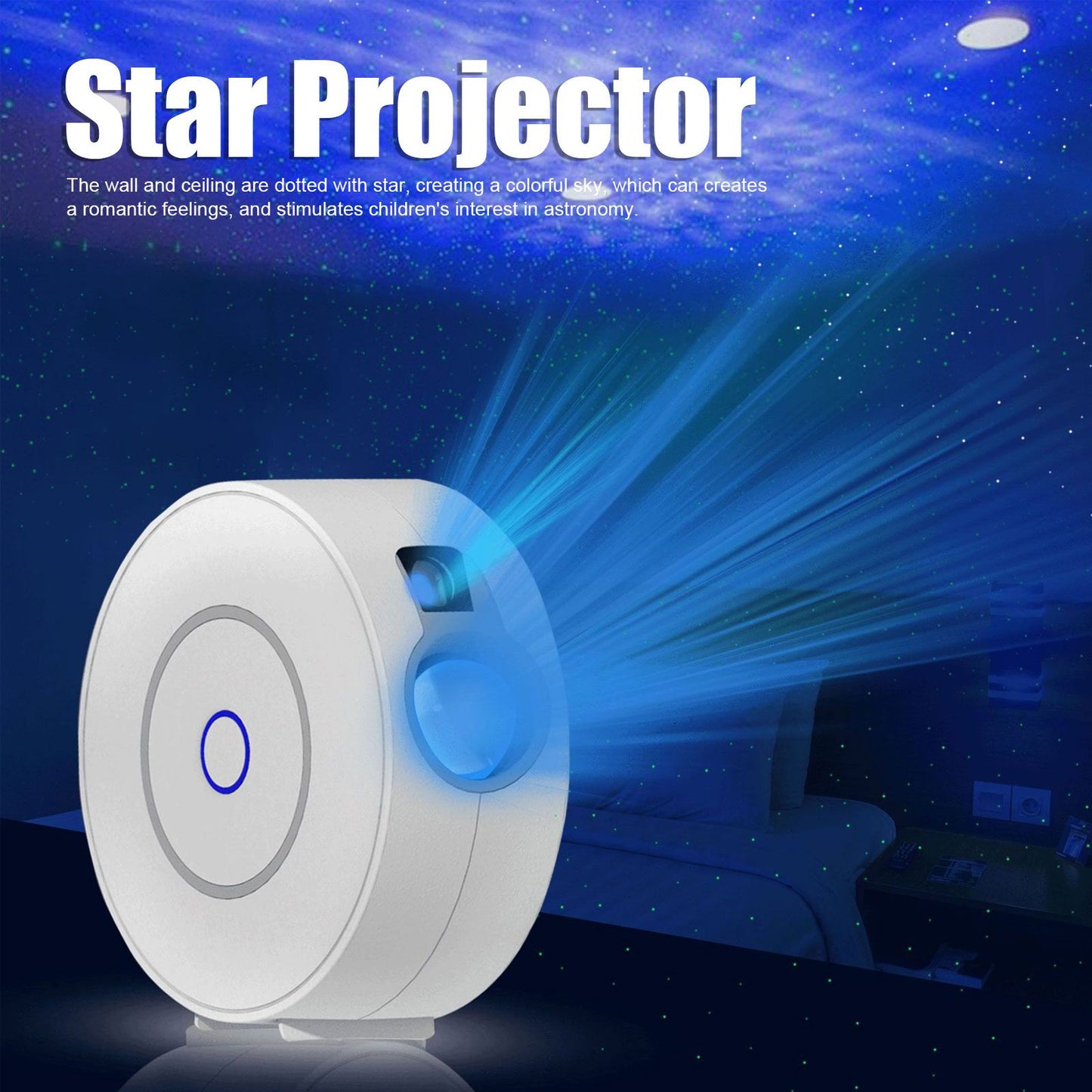 LED Star Projector Romantic Star Lamp App Control Night Light Projector for Bedroom Party KTV V1294-YM0523-3119210275911