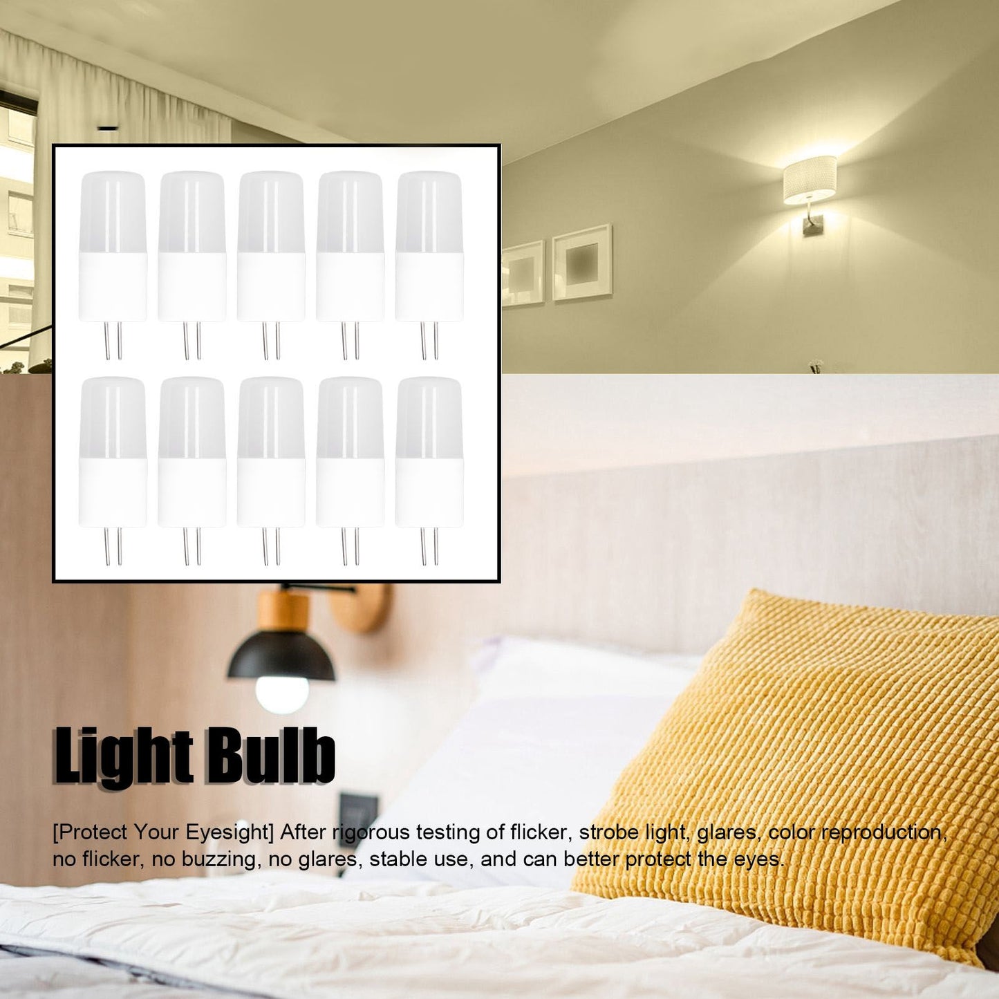 10PCS G4 Light Bulb Warm White LED Light Ceiling Lamp Bulb AC12V Wall Lamp Bulb for Living Room Office V1294-YM0523-3119210279811