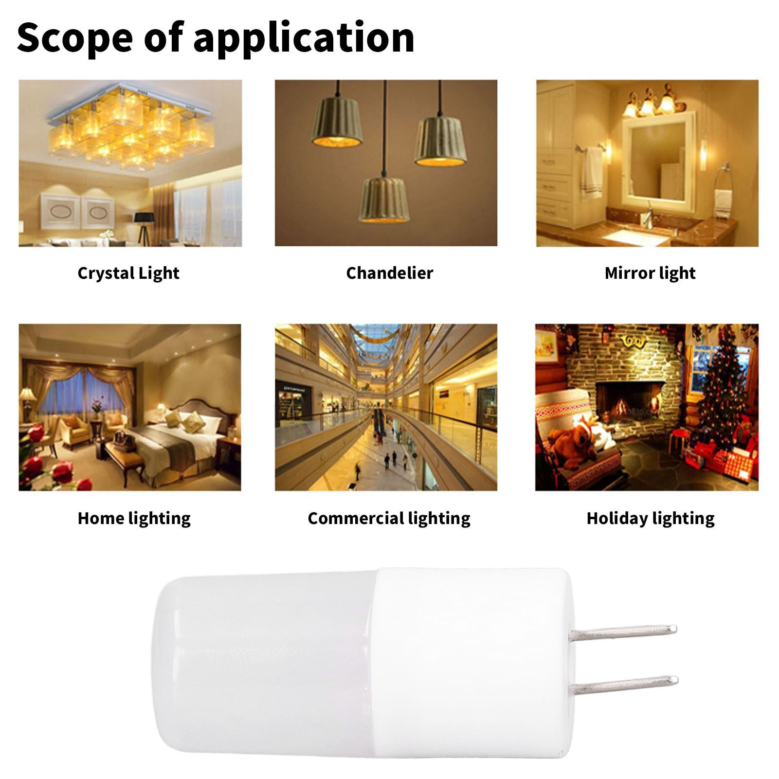 10PCS G4 Light Bulb Warm White LED Light Ceiling Lamp Bulb AC12V Wall Lamp Bulb for Living Room Office V1294-YM0523-3119210279811