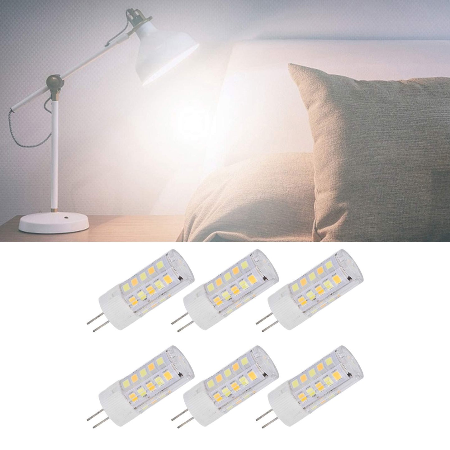 6PCS G4 Light Bulb 3 Light Color 220V Small Ceiling Lamp Bulb Wall Lamp Bulb for Home OfficeG4 3W 32LED V1294-YM0523-3119210280111