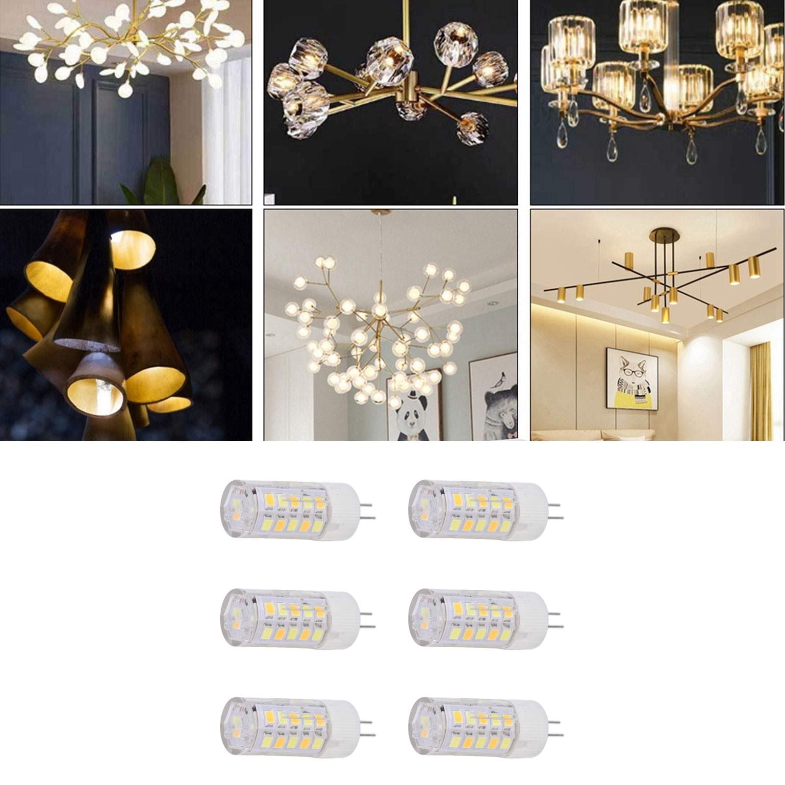6PCS G4 Light Bulb 3 Light Color 220V Small Ceiling Lamp Bulb Wall Lamp Bulb for Home OfficeG4 3W 32LED V1294-YM0523-3119210280111