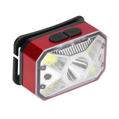 LED Headlight Outdoor COB Induction Headlight USB Charging Head Flashlight for Night RunningRed V1294-YM0523-3119210280611