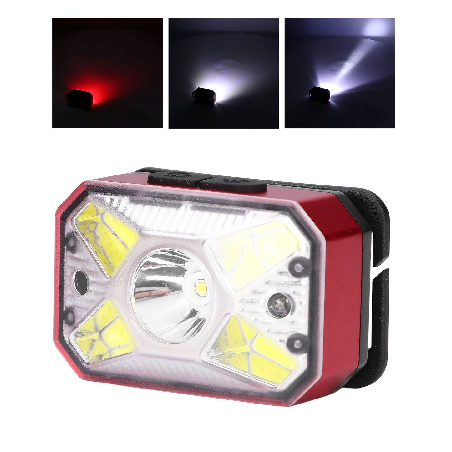 LED Headlight Outdoor COB Induction Headlight USB Charging Head Flashlight for Night RunningRed V1294-YM0523-3119210280611