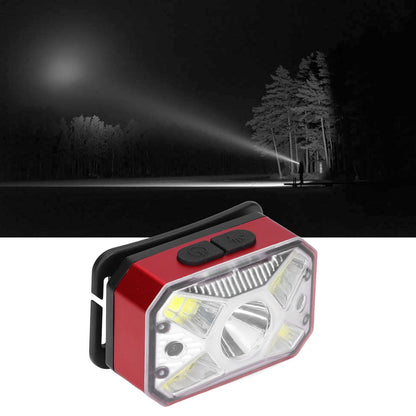 LED Headlight Outdoor COB Induction Headlight USB Charging Head Flashlight for Night RunningRed V1294-YM0523-3119210280611