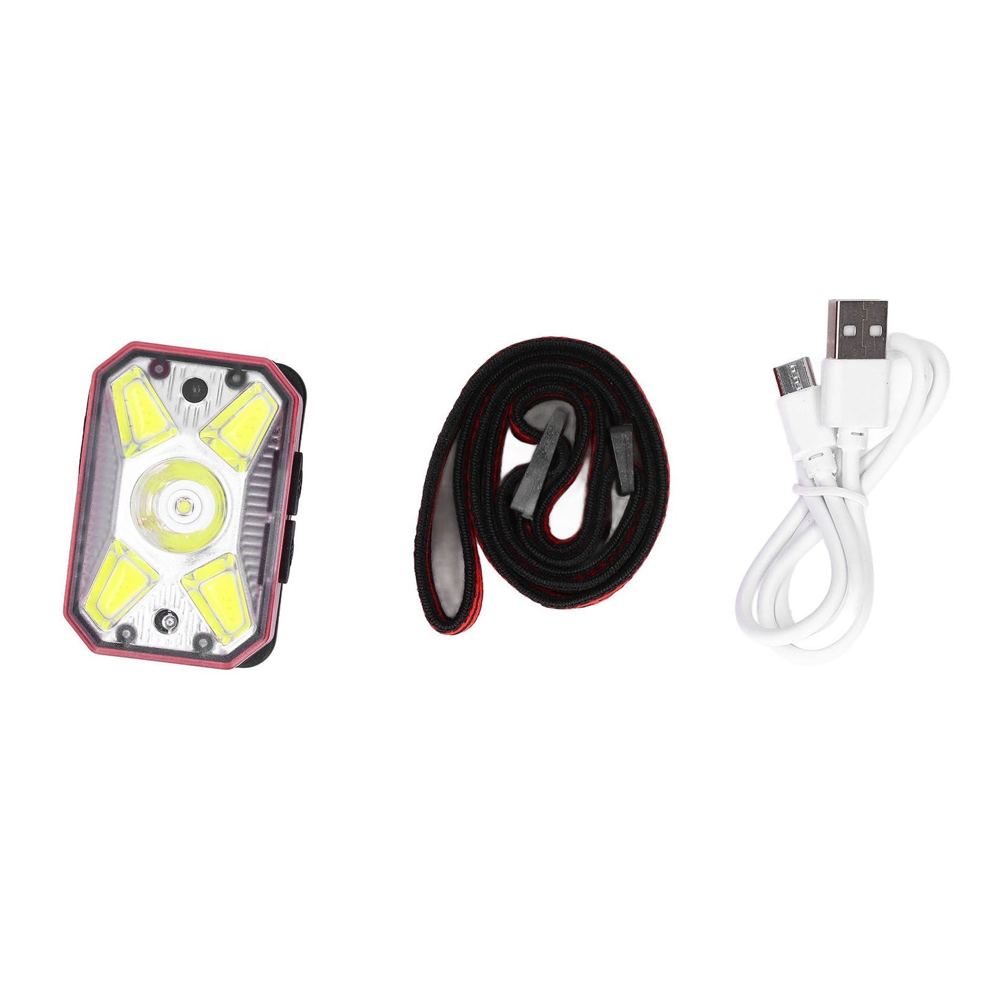 LED Headlight Outdoor COB Induction Headlight USB Charging Head Flashlight for Night RunningRed V1294-YM0523-3119210280611