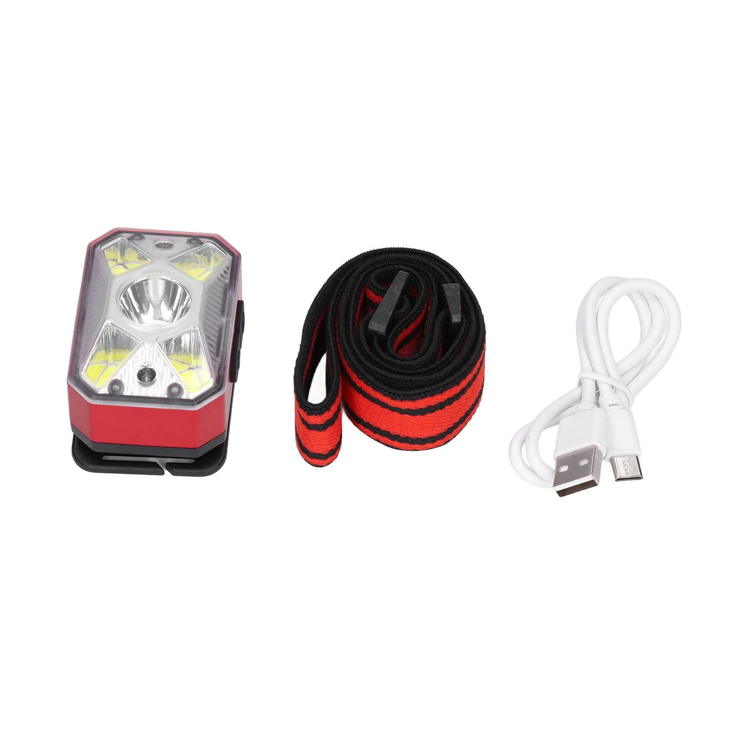 LED Headlight Outdoor COB Induction Headlight USB Charging Head Flashlight for Night RunningRed V1294-YM0523-3119210280611
