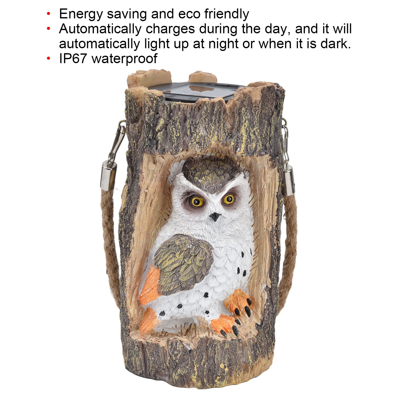 Owl Solar Light IP67 Waterproof High Simulation Eco Friendly Energy Saving Durable Resin Solar Hanging Lights V1294-YM0523-3119210338911