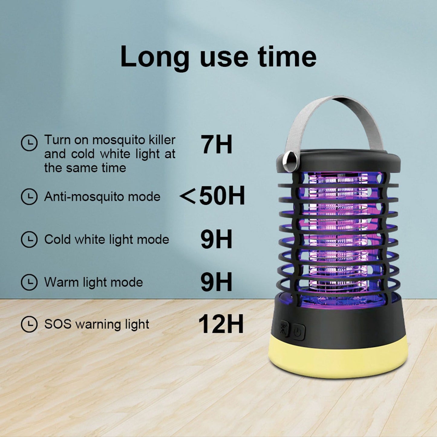Electric Mosquito Light USB Charging Mosquito Trap Lamp with 3 Light Colors for Bedroom Kitchen Office Garden V1294-YM0523-3119210340611