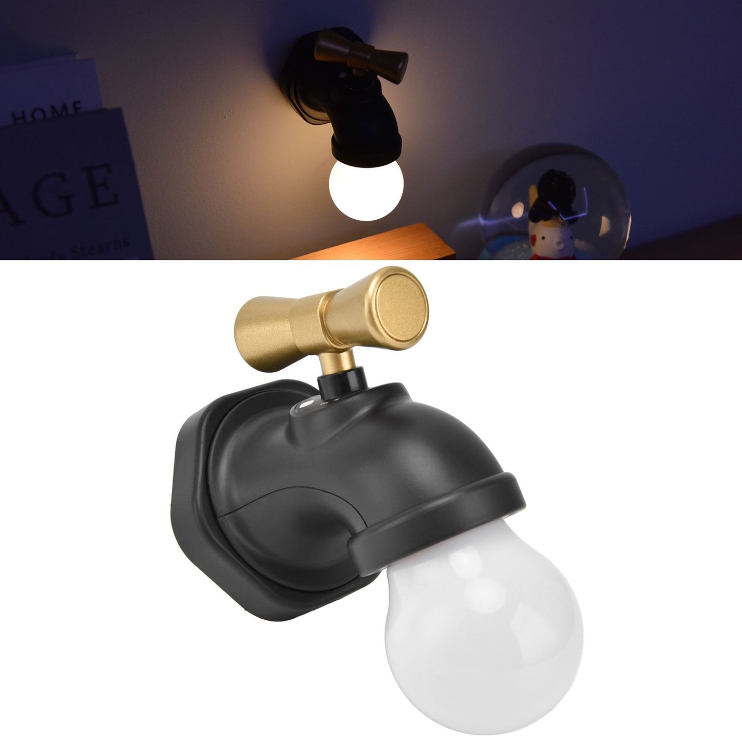Creative LED Faucet Night Light USB Charging Voice Controlled Induction Bedside Lamp for Corridor V1294-YM0523-3119210340911