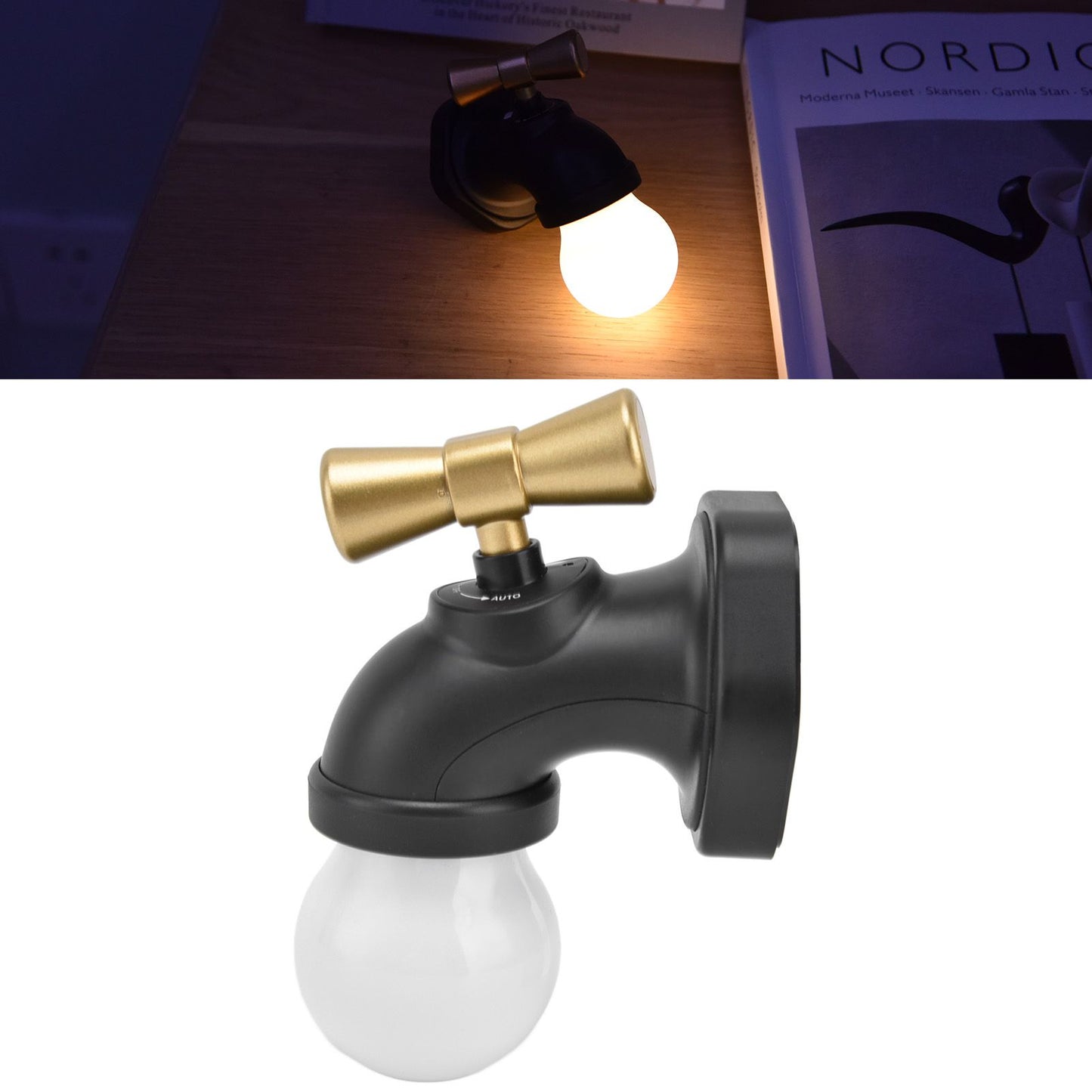 Creative LED Faucet Night Light USB Charging Voice Controlled Induction Bedside Lamp for Corridor V1294-YM0523-3119210340911