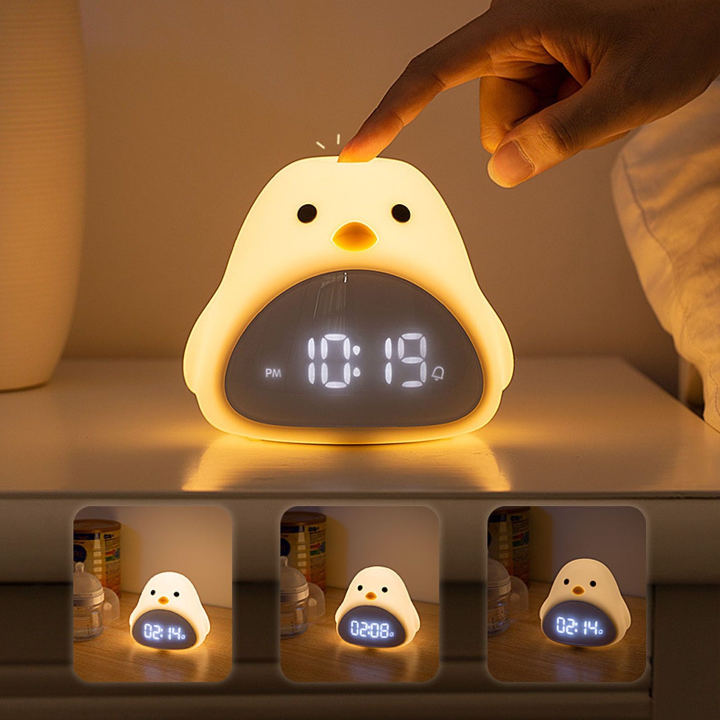 Cute Bird Alarm Clock Light LED Night Lamp USB Charging Cartoon Clock Night Light for Bedroom V1294-YM0523-3119210341011
