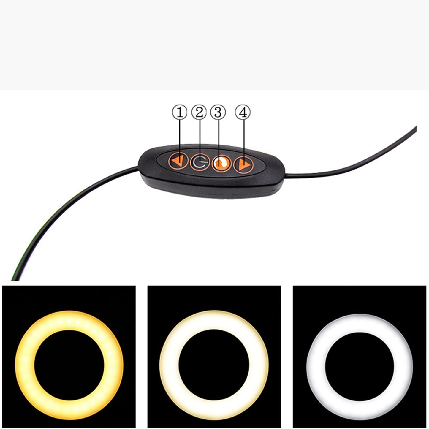 Mobile Phone Live Lighting 3 Colour Adjustable Angle Light Multifunction USB Power Supply Selfie Rings Light V1294-YM0523-3119210341611