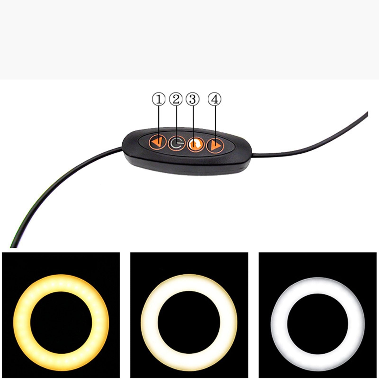 Mobile Phone Live Lighting 3 Colour Adjustable Angle Light Multifunction USB Power Supply Selfie Rings Light V1294-YM0523-3119210341611