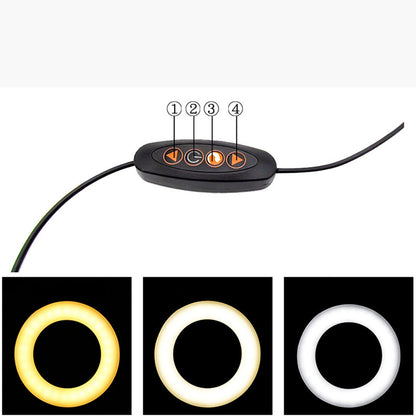 Mobile Phone Live Lighting 3 Colour Adjustable Angle Light Multifunction USB Power Supply Selfie Rings Light V1294-YM0523-3119210341611