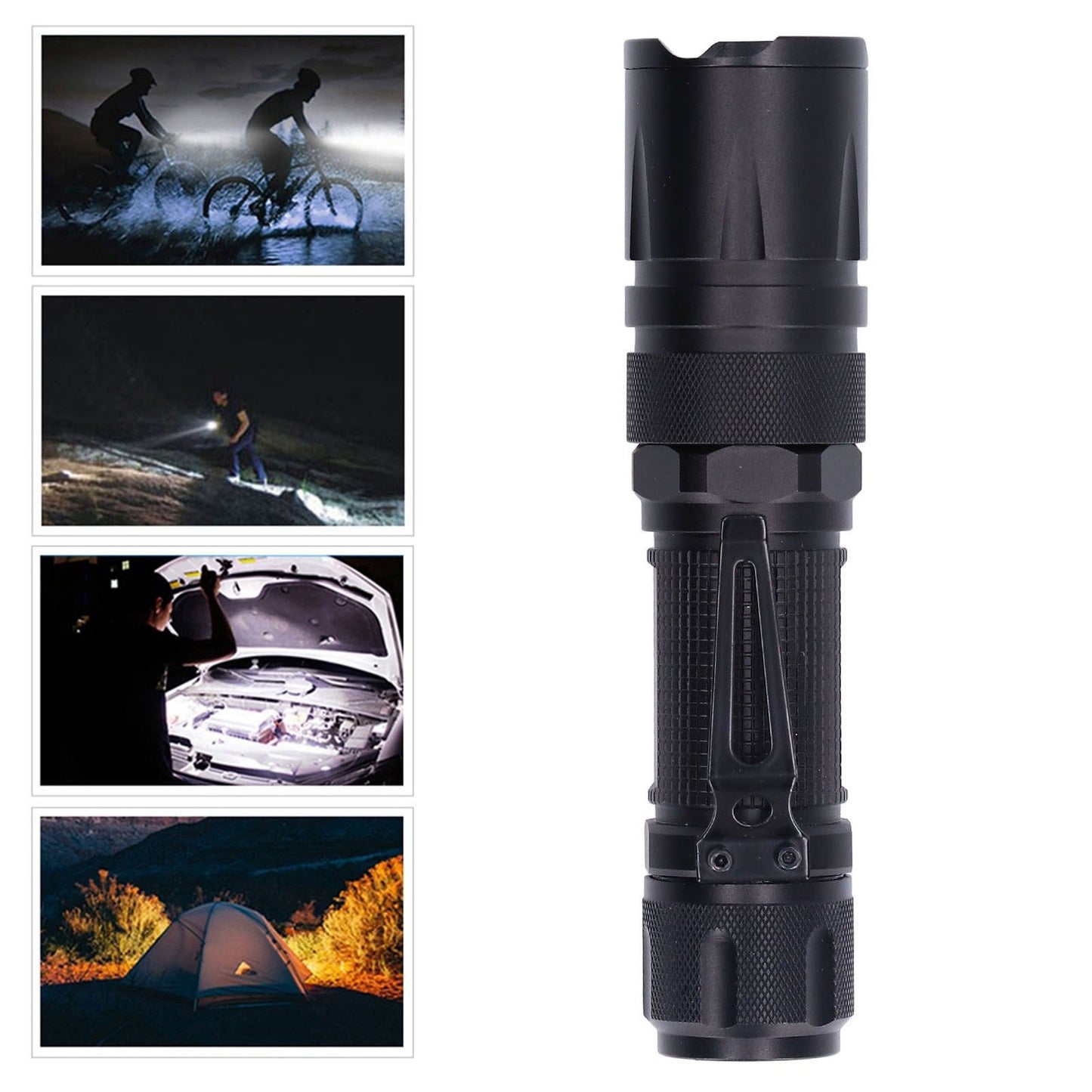 RGBW Flashlight IPX5 Waterproof 4 in 1 4 Colors Lighting 100-200m Range Multi Function Flashlight for V1294-YM0523-3119210343011