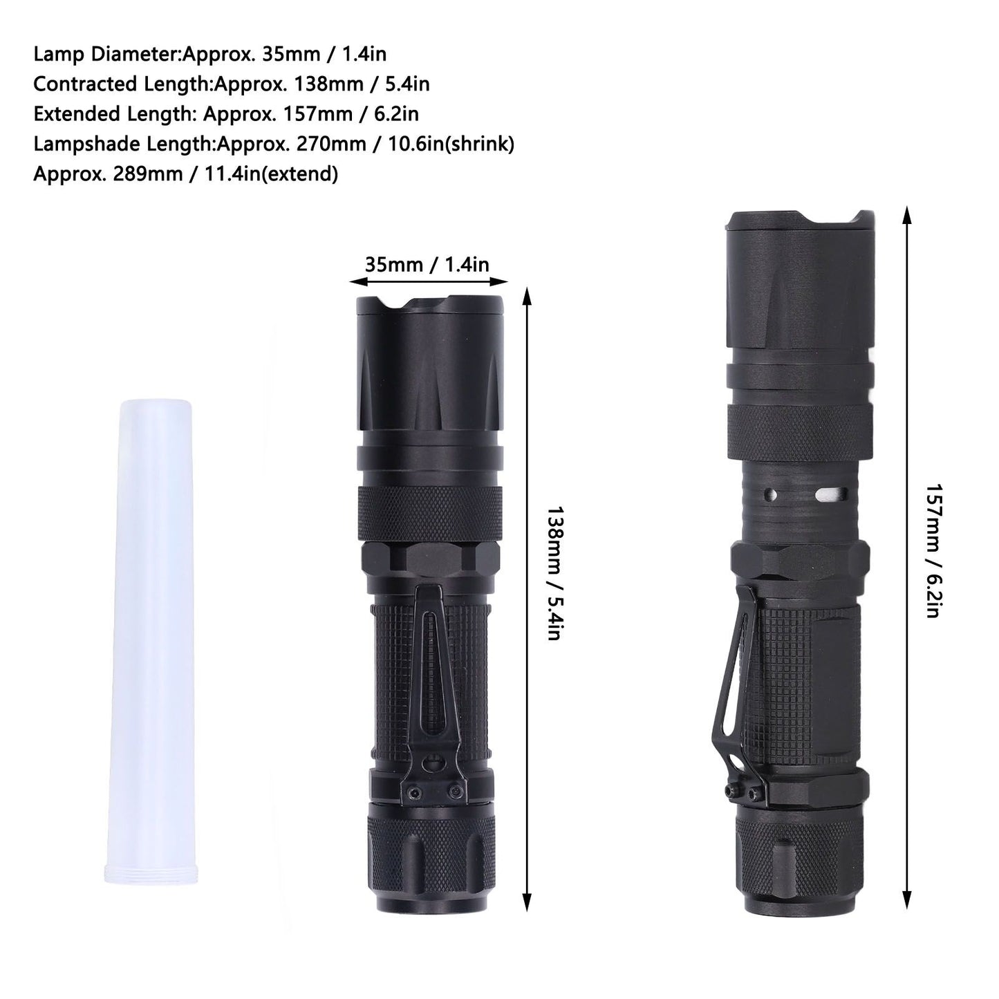 RGBW Flashlight IPX5 Waterproof 4 in 1 4 Colors Lighting 100-200m Range Multi Function Flashlight for V1294-YM0523-3119210343011