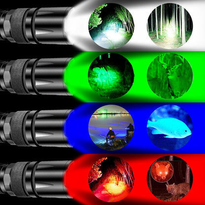 RGBW Flashlight IPX5 Waterproof 4 in 1 4 Colors Lighting 100-200m Range Multi Function Flashlight for V1294-YM0523-3119210343011