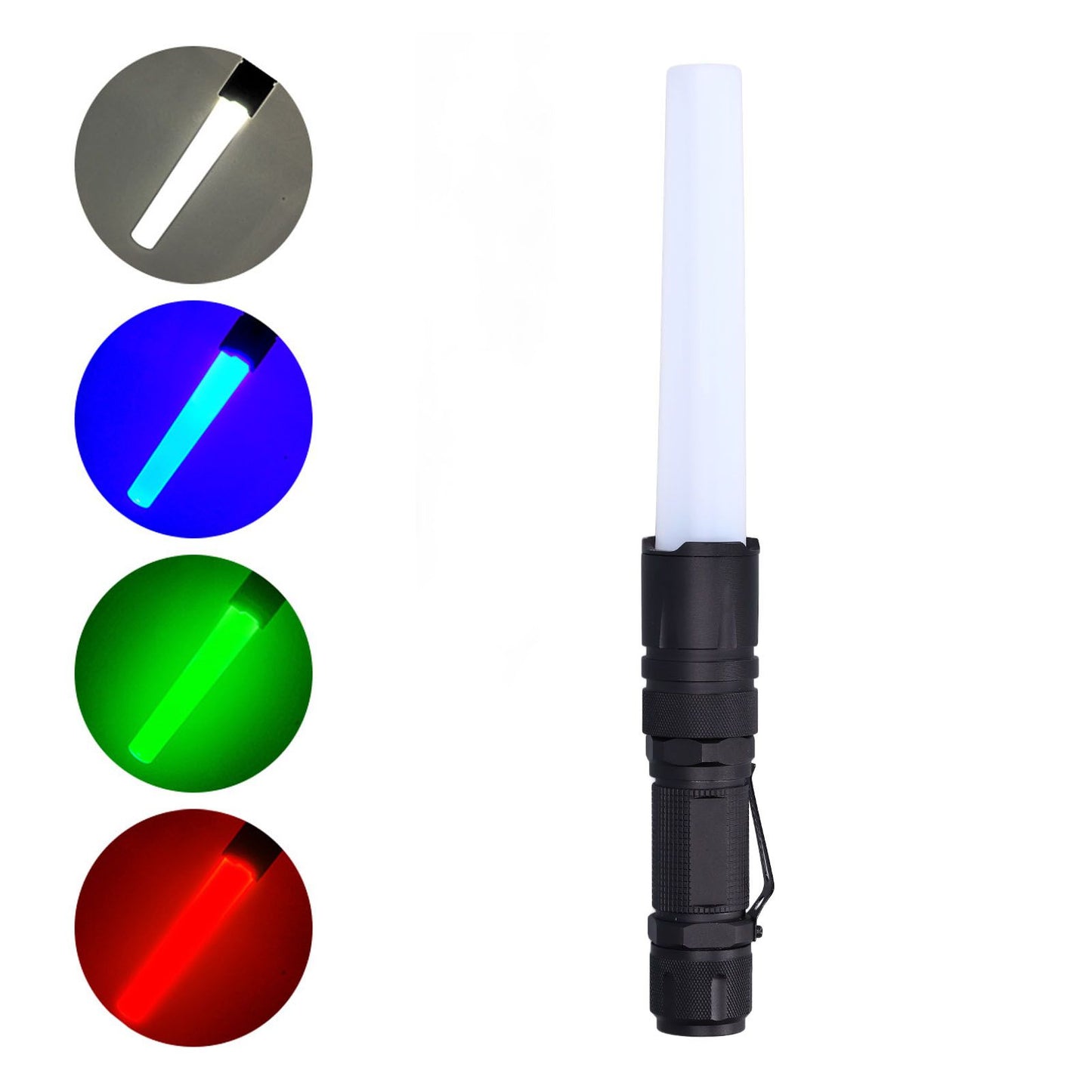 RGBW Flashlight IPX5 Waterproof 4 in 1 4 Colors Lighting 100-200m Range Multi Function Flashlight for V1294-YM0523-3119210343011