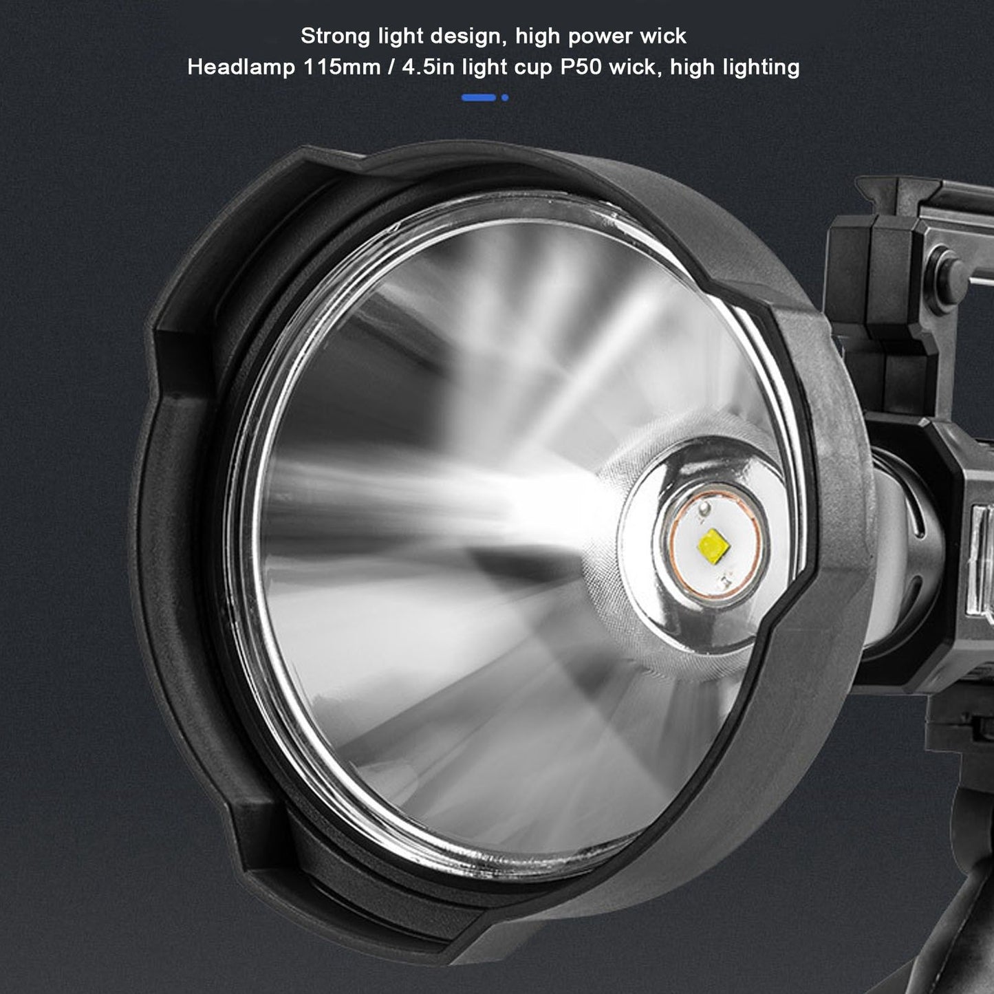 P50 LED Searchlight Smart Power Display Super Bright Handheld Spotlights for Camping Hiking V1294-YM0523-3119210343811