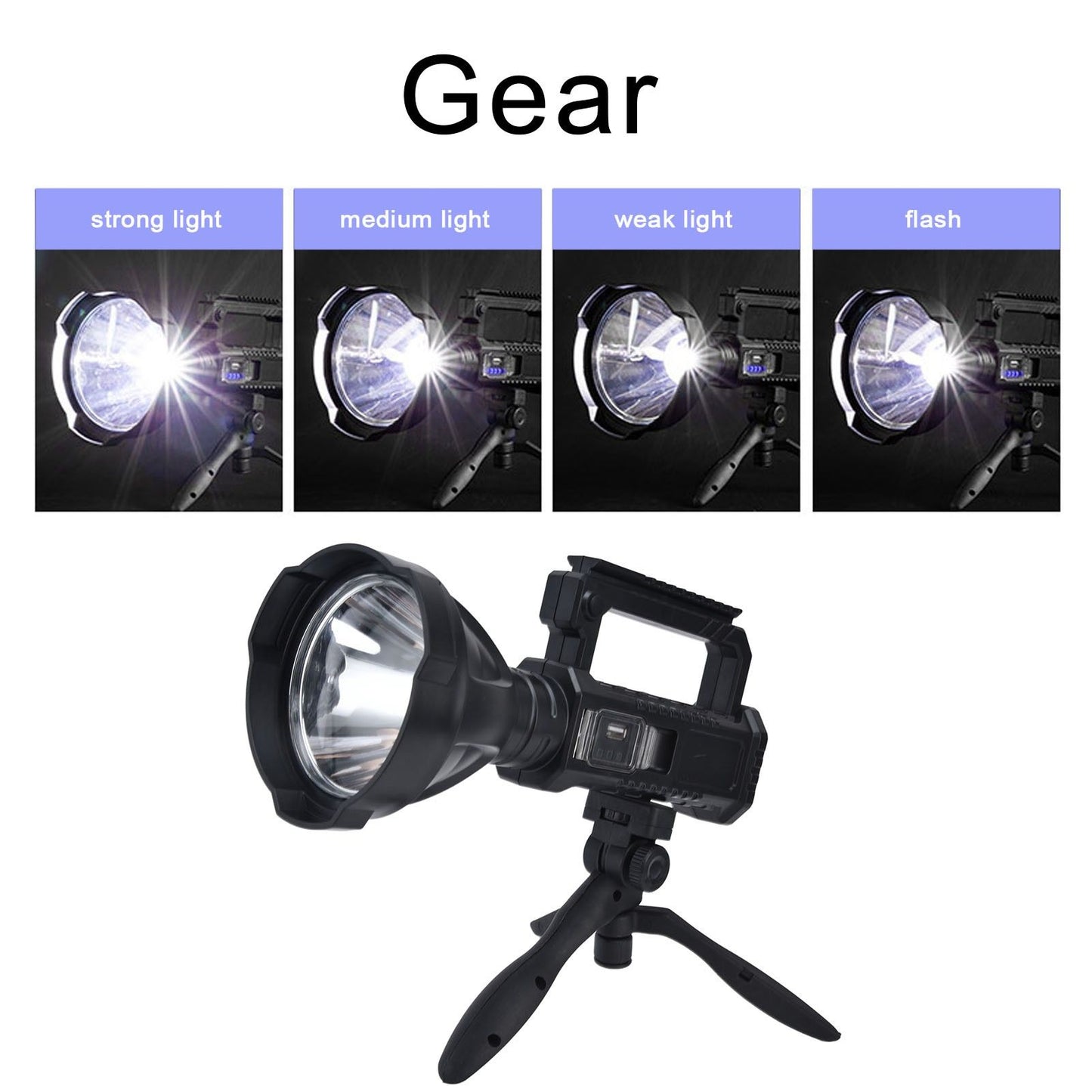 P50 LED Searchlight Smart Power Display Super Bright Handheld Spotlights for Camping Hiking V1294-YM0523-3119210343811