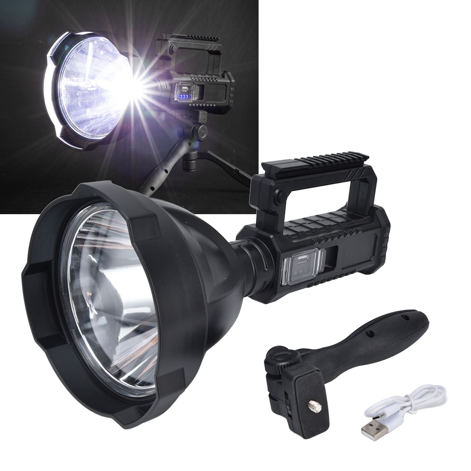 P50 Super Bright LED Searchlight Dual Light Source USB Rechargeable Waterproof Spotlight for Adventure Tourism V1294-YM0523-3119210344111
