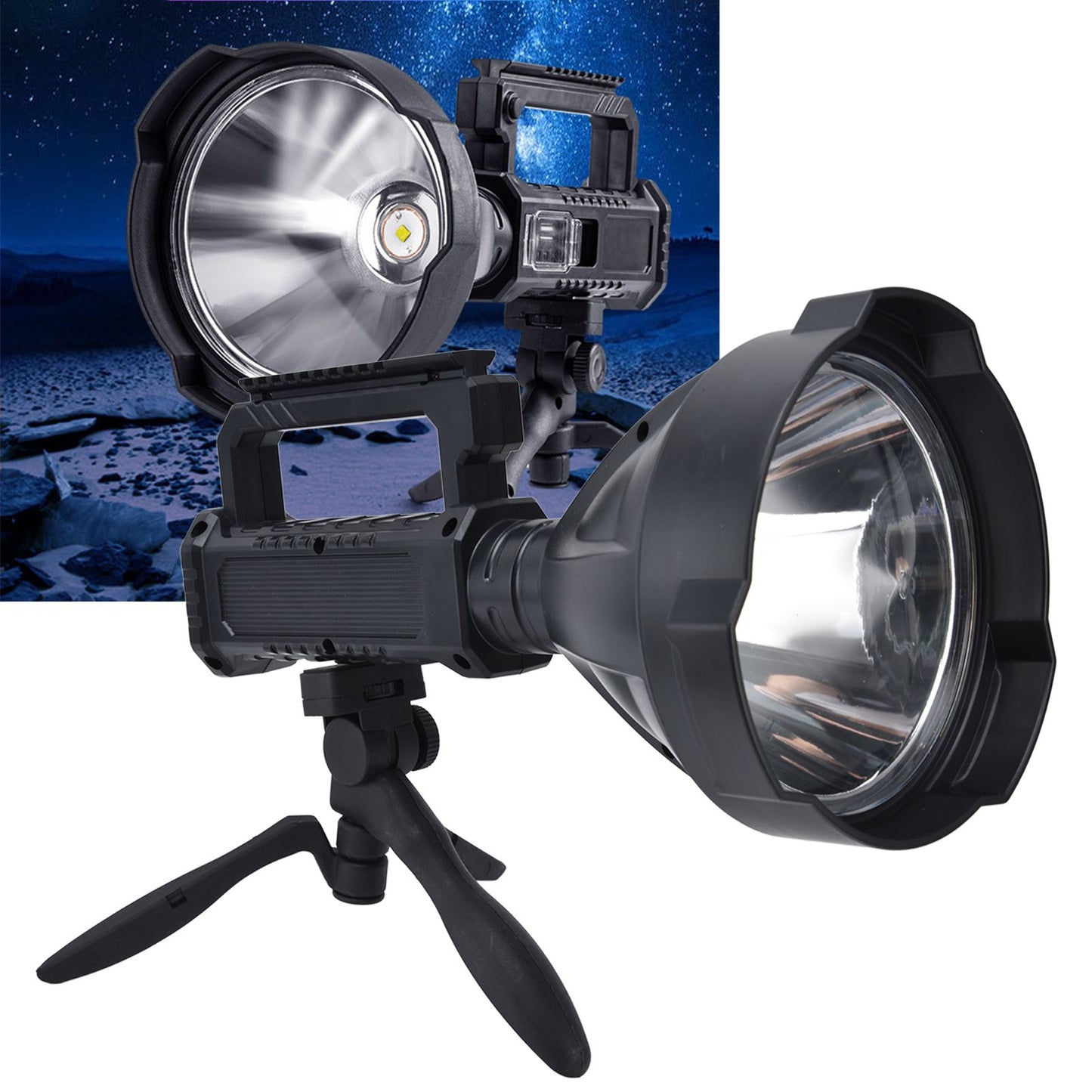 P50 Super Bright LED Searchlight Dual Light Source USB Rechargeable Waterproof Spotlight for Adventure Tourism V1294-YM0523-3119210344111