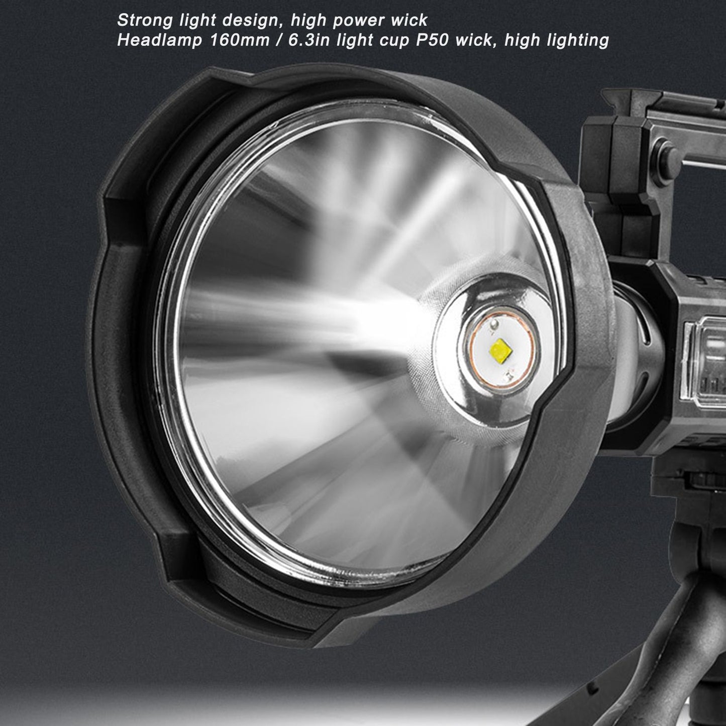 P50 Super Bright LED Searchlight Dual Light Source USB Rechargeable Waterproof Spotlight for Adventure Tourism V1294-YM0523-3119210344111