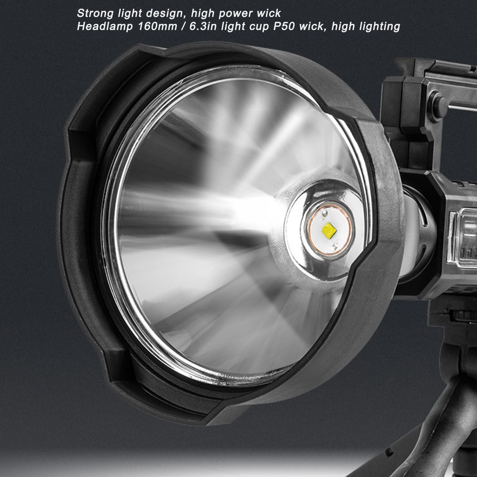 P50 Super Bright LED Searchlight Dual Light Source USB Rechargeable Waterproof Spotlight for Adventure Tourism V1294-YM0523-3119210344111