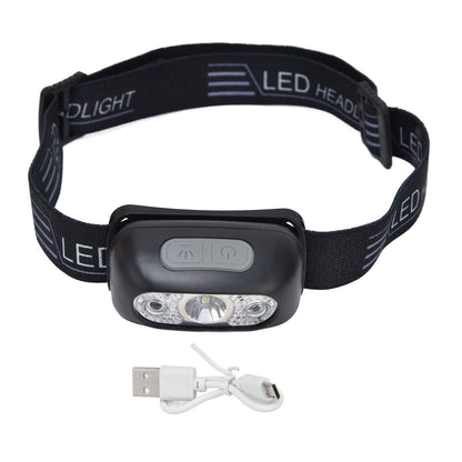 LED Headlamp Multifunctional Adjustable Angle Waterproof USB Charging Motion Sensor Portable Head Flashlight V1294-YM0523-3119220000611