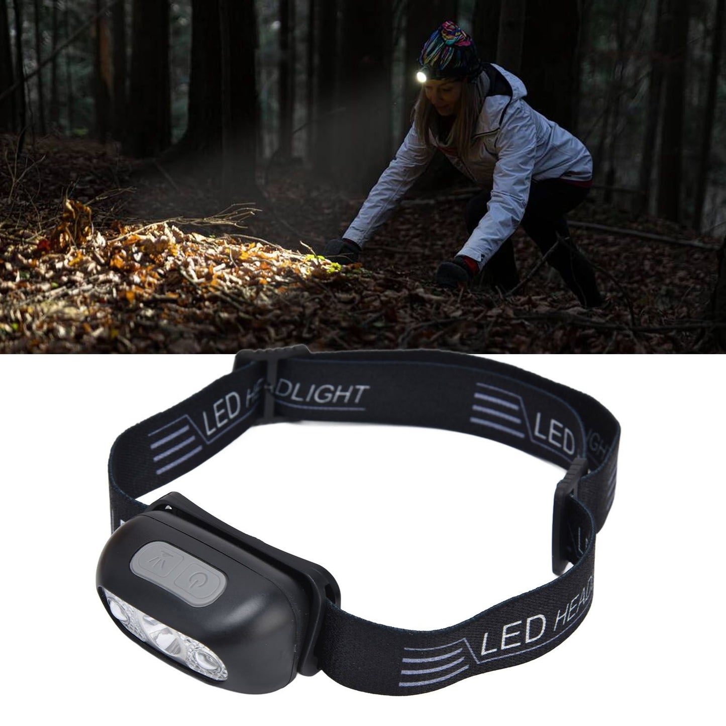 LED Headlamp Multifunctional Adjustable Angle Waterproof USB Charging Motion Sensor Portable Head Flashlight V1294-YM0523-3119220000611