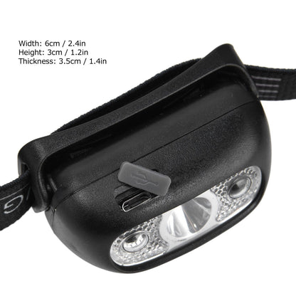 Head Lights Mini USB Charging Outdoor Adventure Gesture Sensing LED Sensor Headlight for Cycling Fishing V1294-YM0523-3119220000711
