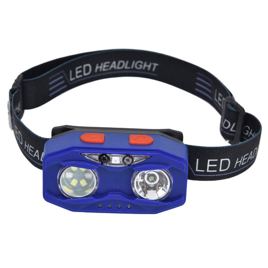 LED Headlamp Smart Switch Waving Induction USB Charging Waterproof Dual Light Source Adjustable Headband Light V1294-YM0523-3119220002011