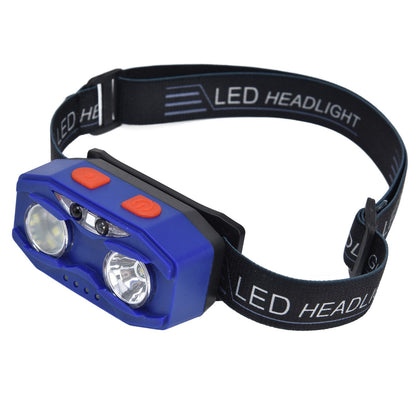 LED Headlamp Smart Switch Waving Induction USB Charging Waterproof Dual Light Source Adjustable Headband Light V1294-YM0523-3119220002011