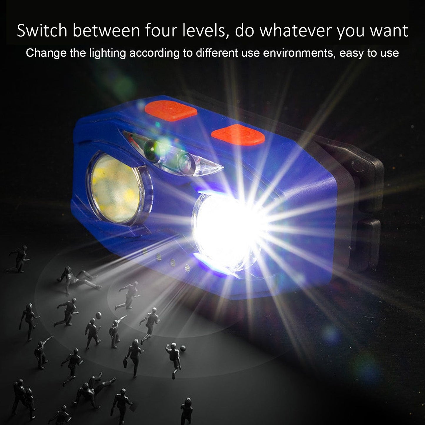 LED Headlamp Smart Switch Waving Induction USB Charging Waterproof Dual Light Source Adjustable Headband Light V1294-YM0523-3119220002011